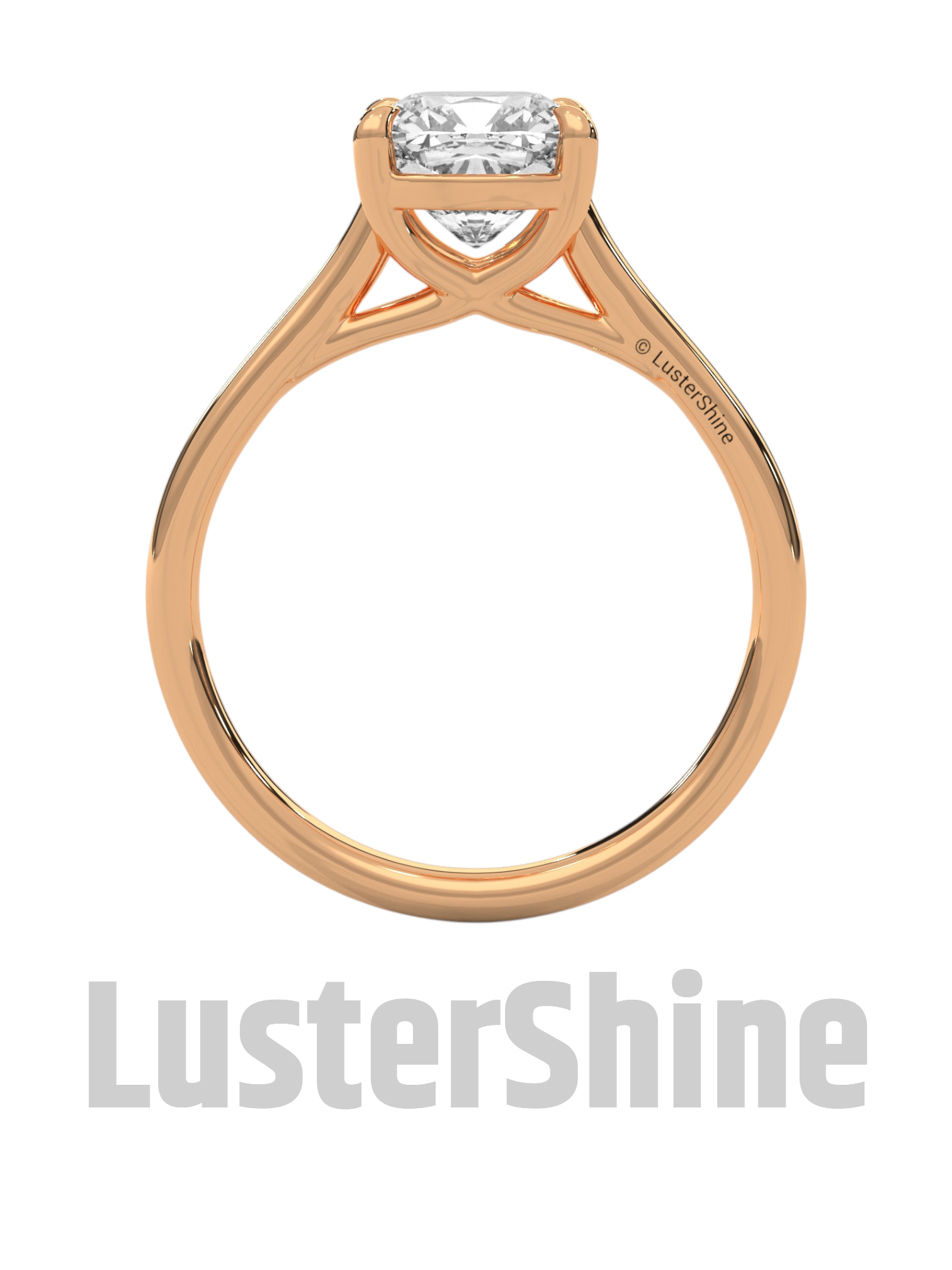 1 Carat Cushion Cut Solitaire Diamond Engagement Ring – Classic Yellow Gold by LusterShine – Minimalist Moissanite Diamond Proposal Ring