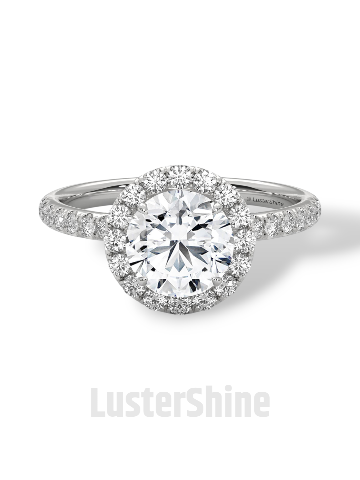 1.30 CT Round Halo Ring – Moissanite Engagement Ring in Rose Gold – Diamond Accent Pave Band – Handmade Vintage Inspired Bridal Ring Gift