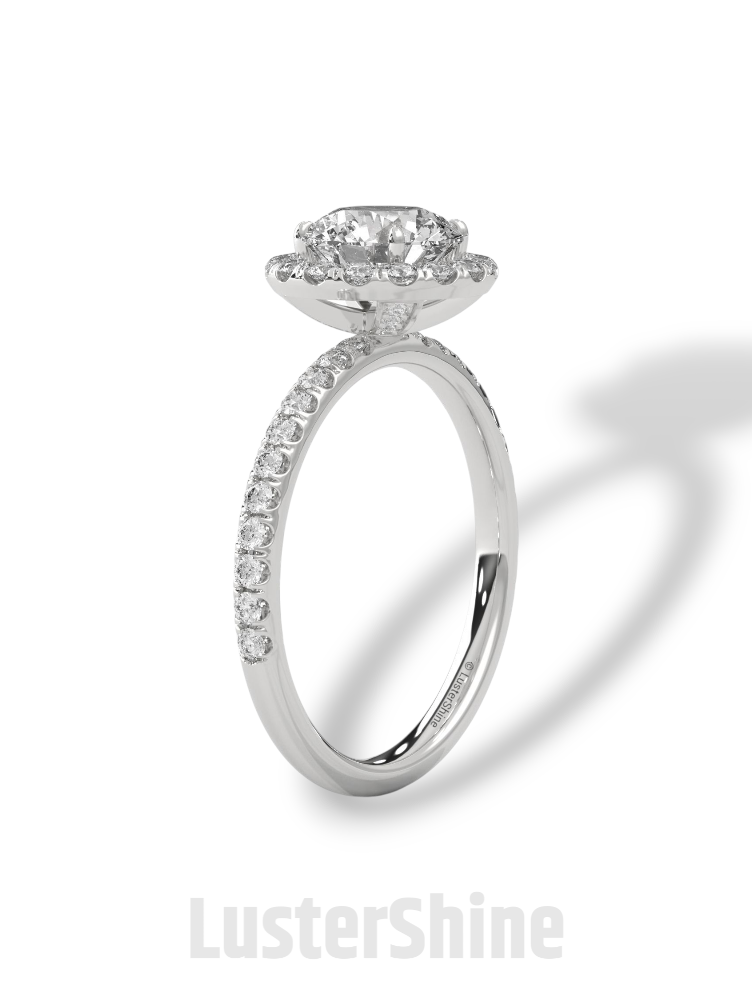 1.30 CT Round Halo Ring – Moissanite Engagement Ring in Rose Gold – Diamond Accent Pave Band – Handmade Vintage Inspired Bridal Ring Gift