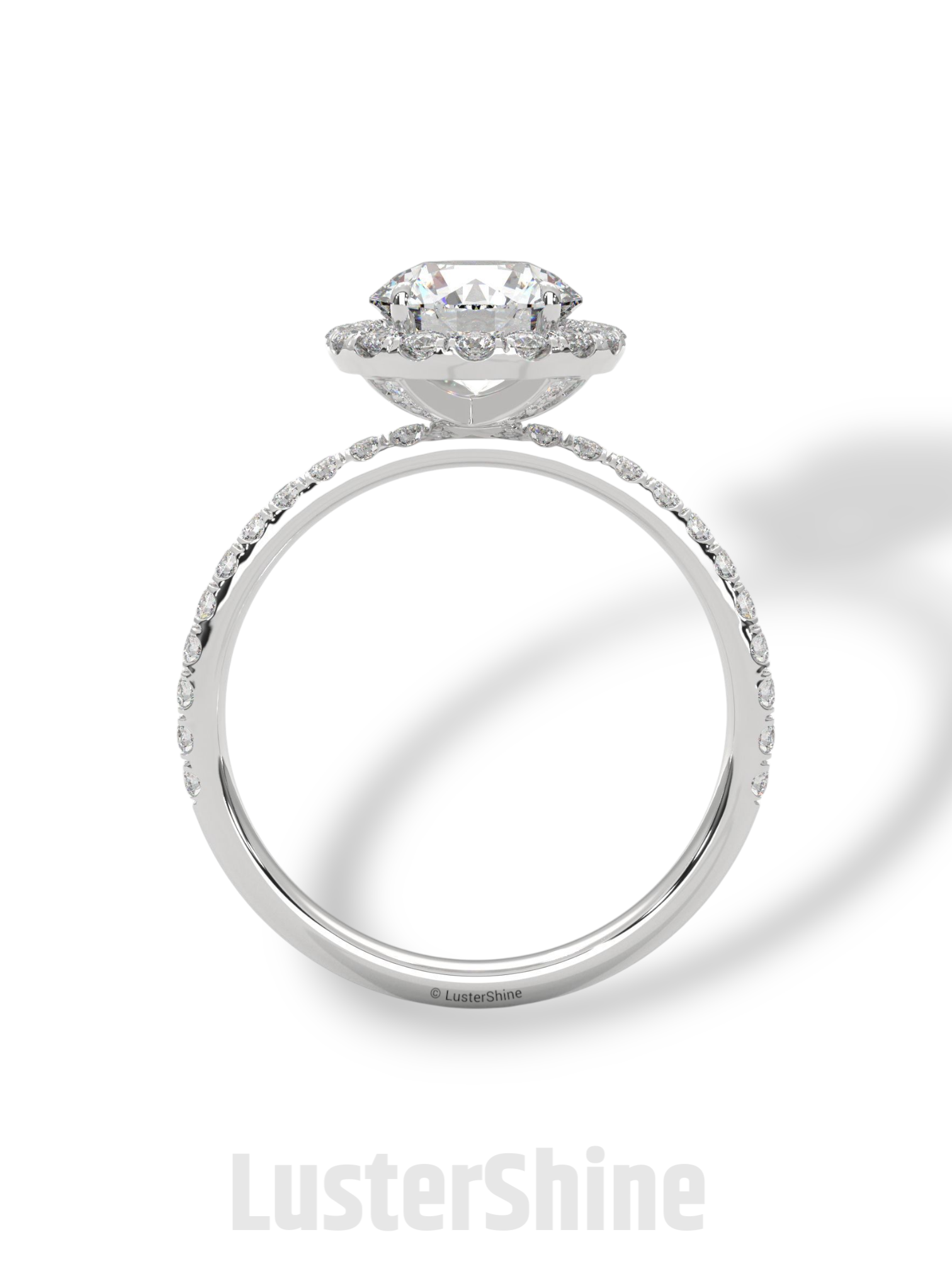 1.30 CT Round Halo Ring – Moissanite Engagement Ring in Rose Gold – Diamond Accent Pave Band – Handmade Vintage Inspired Bridal Ring Gift