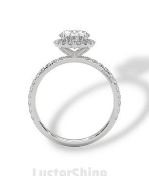 2CT Oval Moissanite Ring – Rose Gold Halo Engagement Ring – Diamond Pave Band – Elegant Oval Cut Ring – Custom Bridal Ring