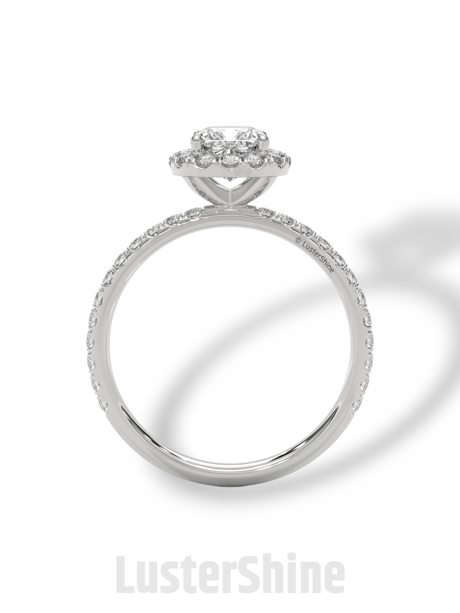 Cushion Cut Halo Ring – 1CT Moissanite Engagement Ring – Diamond Accent Pave Band – 14K Gold Dainty Bridal Ring – Handmade Ring