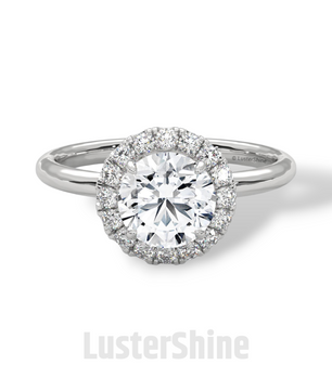 Round Halo Diamond Engagement Ring – 1.30 CT Moissanite Ring – 14K 18K Gold Bridal Ring – Dainty Halo Ring – Round Engagement Ring for Her