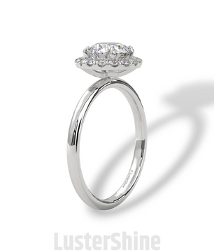 Round Halo Diamond Engagement Ring – 1.30 CT Moissanite Ring – 14K 18K Gold Bridal Ring – Dainty Halo Ring – Round Engagement Ring for Her