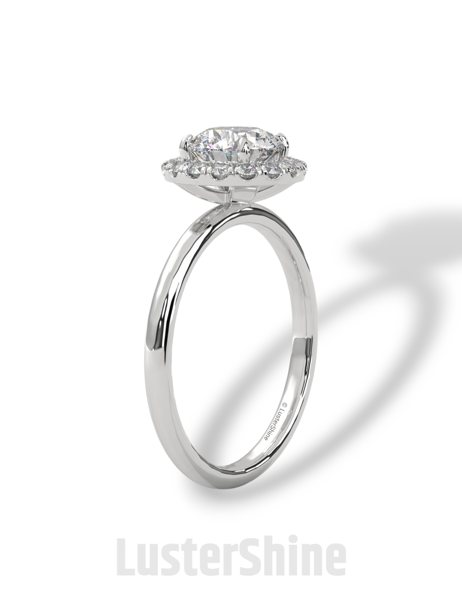 Round Halo Diamond Engagement Ring – 1.30 CT Moissanite Ring – 14K 18K Gold Bridal Ring – Dainty Halo Ring – Round Engagement Ring for Her