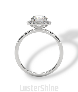 Round Halo Diamond Engagement Ring – 1.30 CT Moissanite Ring – 14K 18K Gold Bridal Ring – Dainty Halo Ring – Round Engagement Ring for Her