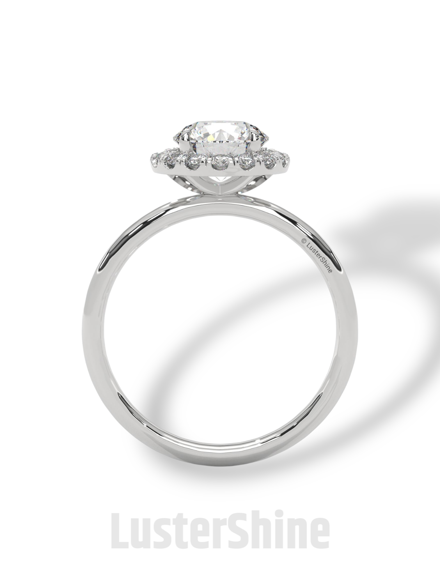 Round Halo Diamond Engagement Ring – 1.30 CT Moissanite Ring – 14K 18K Gold Bridal Ring – Dainty Halo Ring – Round Engagement Ring for Her