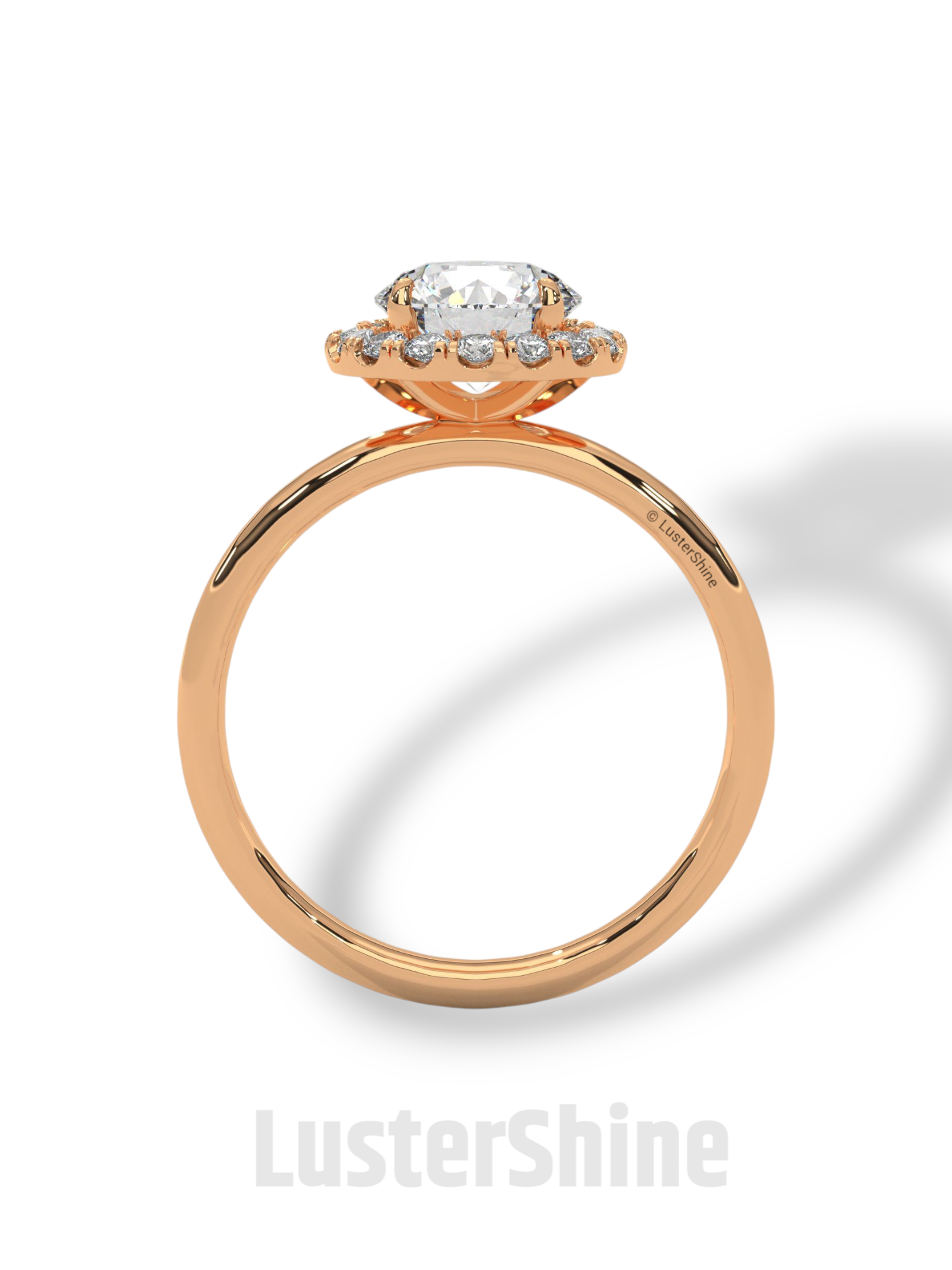 Round Halo Diamond Engagement Ring – 1.30 CT Moissanite Ring – 14K 18K Gold Bridal Ring – Dainty Halo Ring – Round Engagement Ring for Her