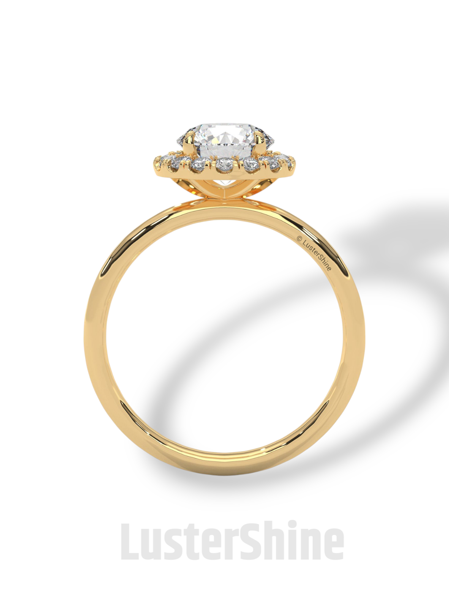 Round Halo Diamond Engagement Ring – 1.30 CT Moissanite Ring – 14K 18K Gold Bridal Ring – Dainty Halo Ring – Round Engagement Ring for Her