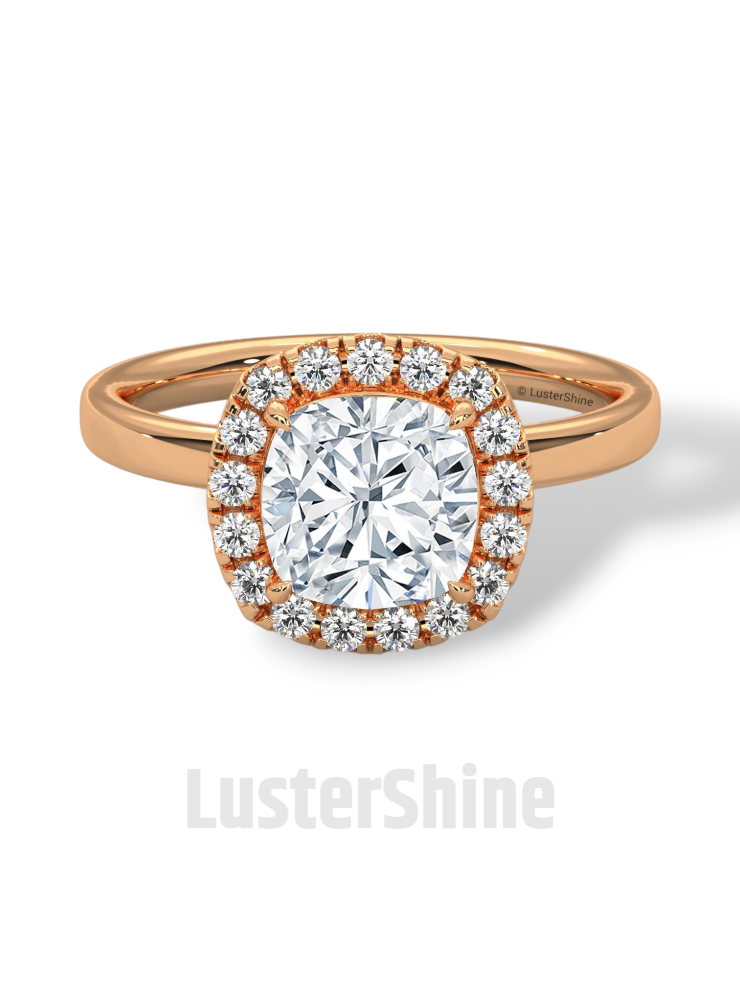 Cushion Cut Halo Engagement Ring – 2CT Cushion Diamond Ring – Gold Cushion Halo Ring – Handmade Bridal Ring – Classic Halo Wedding Ring Gift