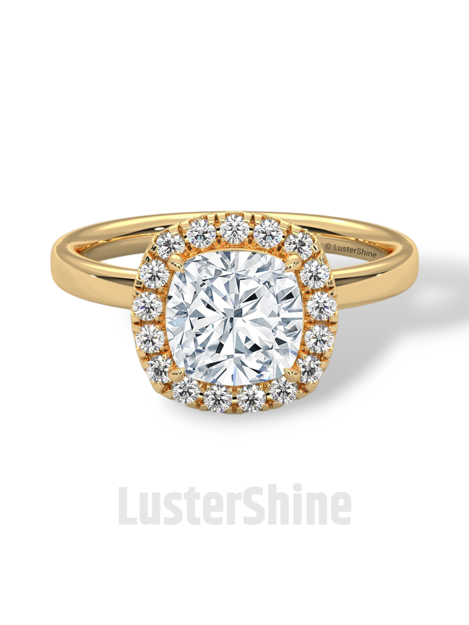 Cushion Cut Halo Engagement Ring – 2CT Cushion Diamond Ring – Gold Cushion Halo Ring – Handmade Bridal Ring – Classic Halo Wedding Ring Gift