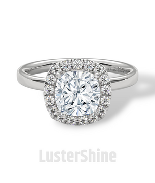 Cushion Cut Halo Engagement Ring – 2CT Cushion Diamond Ring – Gold Cushion Halo Ring – Handmade Bridal Ring – Classic Halo Wedding Ring Gift