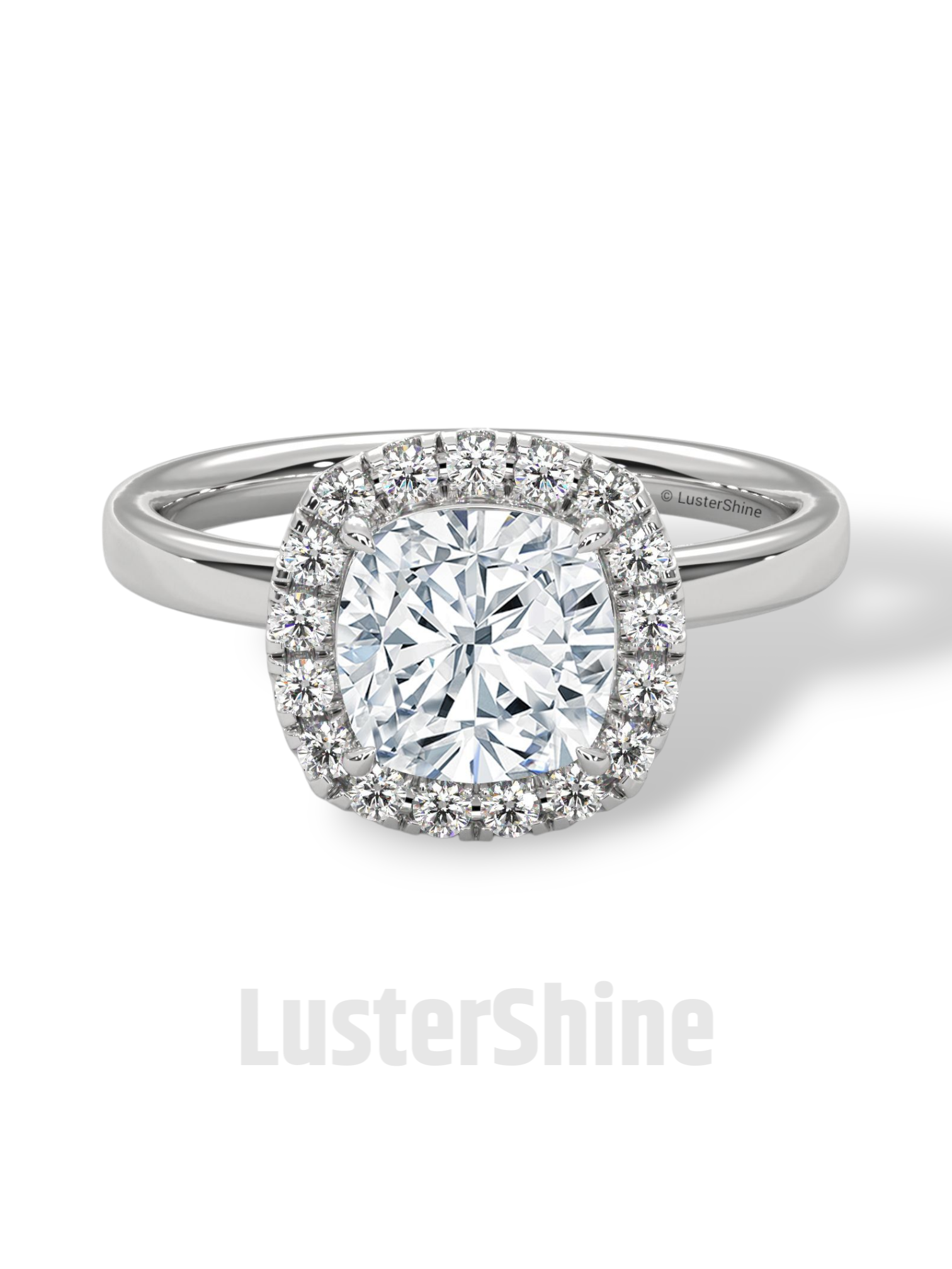 Cushion Cut Halo Engagement Ring – 2CT Cushion Diamond Ring – Gold Cushion Halo Ring – Handmade Bridal Ring – Classic Halo Wedding Ring Gift