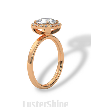 Cushion Cut Halo Engagement Ring – 2CT Cushion Diamond Ring – Gold Cushion Halo Ring – Handmade Bridal Ring – Classic Halo Wedding Ring Gift