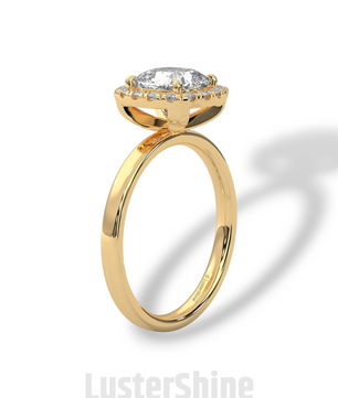 Cushion Cut Halo Engagement Ring – 2CT Cushion Diamond Ring – Gold Cushion Halo Ring – Handmade Bridal Ring – Classic Halo Wedding Ring Gift