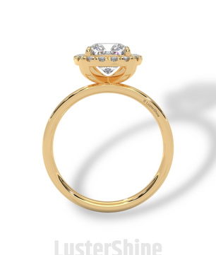 Cushion Cut Halo Engagement Ring – 2CT Cushion Diamond Ring – Gold Cushion Halo Ring – Handmade Bridal Ring – Classic Halo Wedding Ring Gift