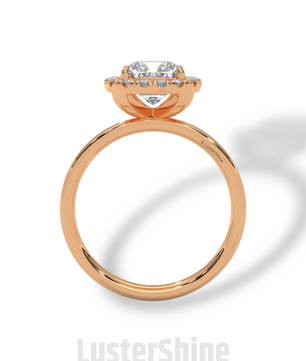 Cushion Cut Halo Engagement Ring – 2CT Cushion Diamond Ring – Gold Cushion Halo Ring – Handmade Bridal Ring – Classic Halo Wedding Ring Gift