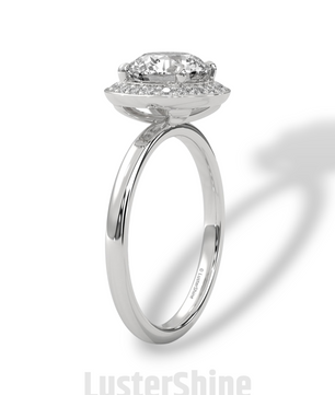 Round Halo Engagement Ring – 2ct Diamond Bezel Set Ring – 14K 18K Gold Bridal Ring – Modern Solitaire Wedding Band – Elegant Custom Jewelry