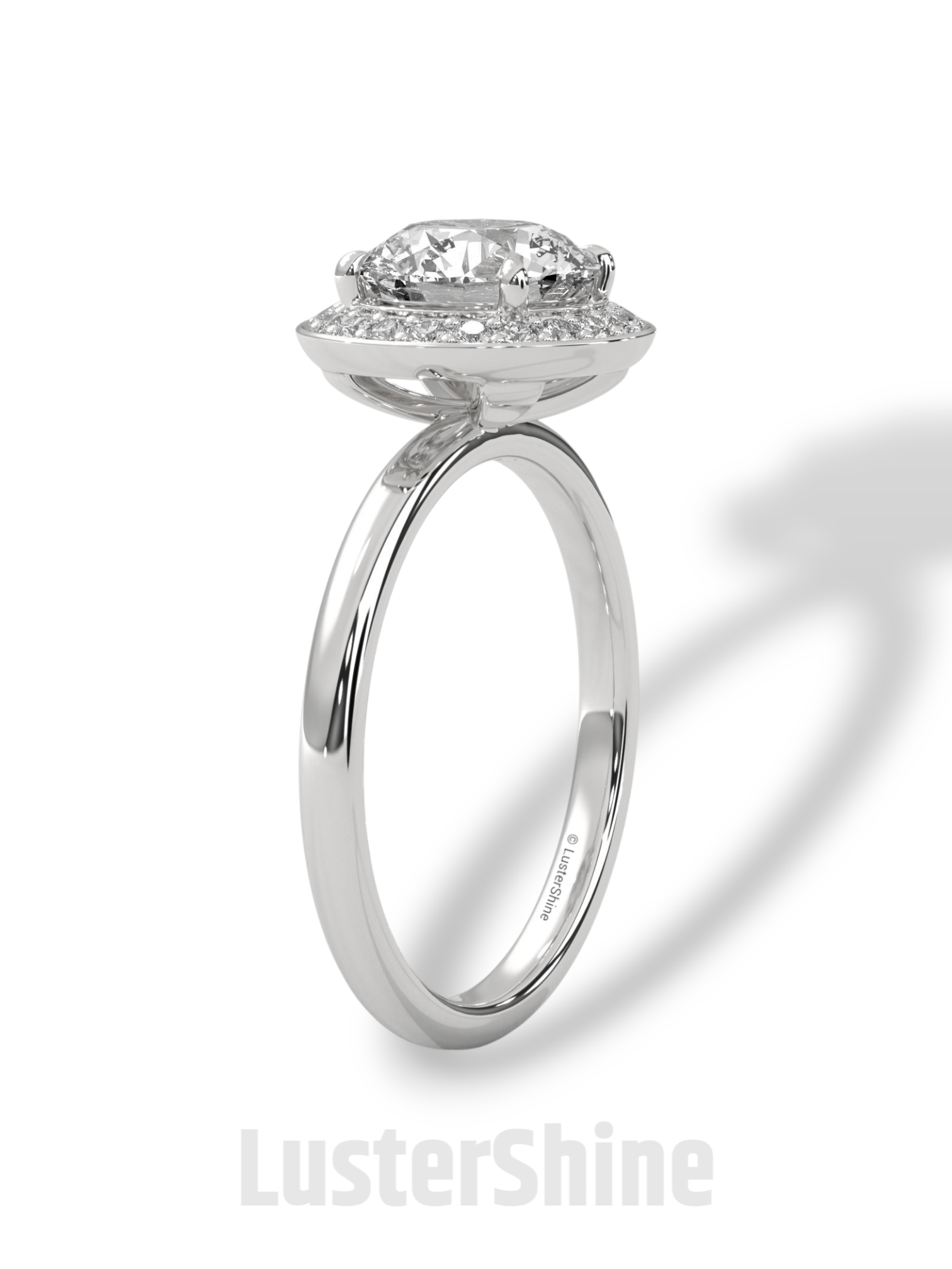 Round Halo Engagement Ring – 2ct Diamond Bezel Set Ring – 14K 18K Gold Bridal Ring – Modern Solitaire Wedding Band – Elegant Custom Jewelry