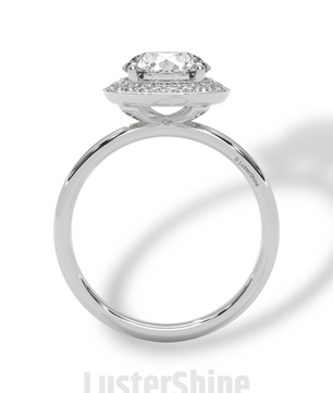 Round Halo Engagement Ring – 2ct Diamond Bezel Set Ring – 14K 18K Gold Bridal Ring – Modern Solitaire Wedding Band – Elegant Custom Jewelry
