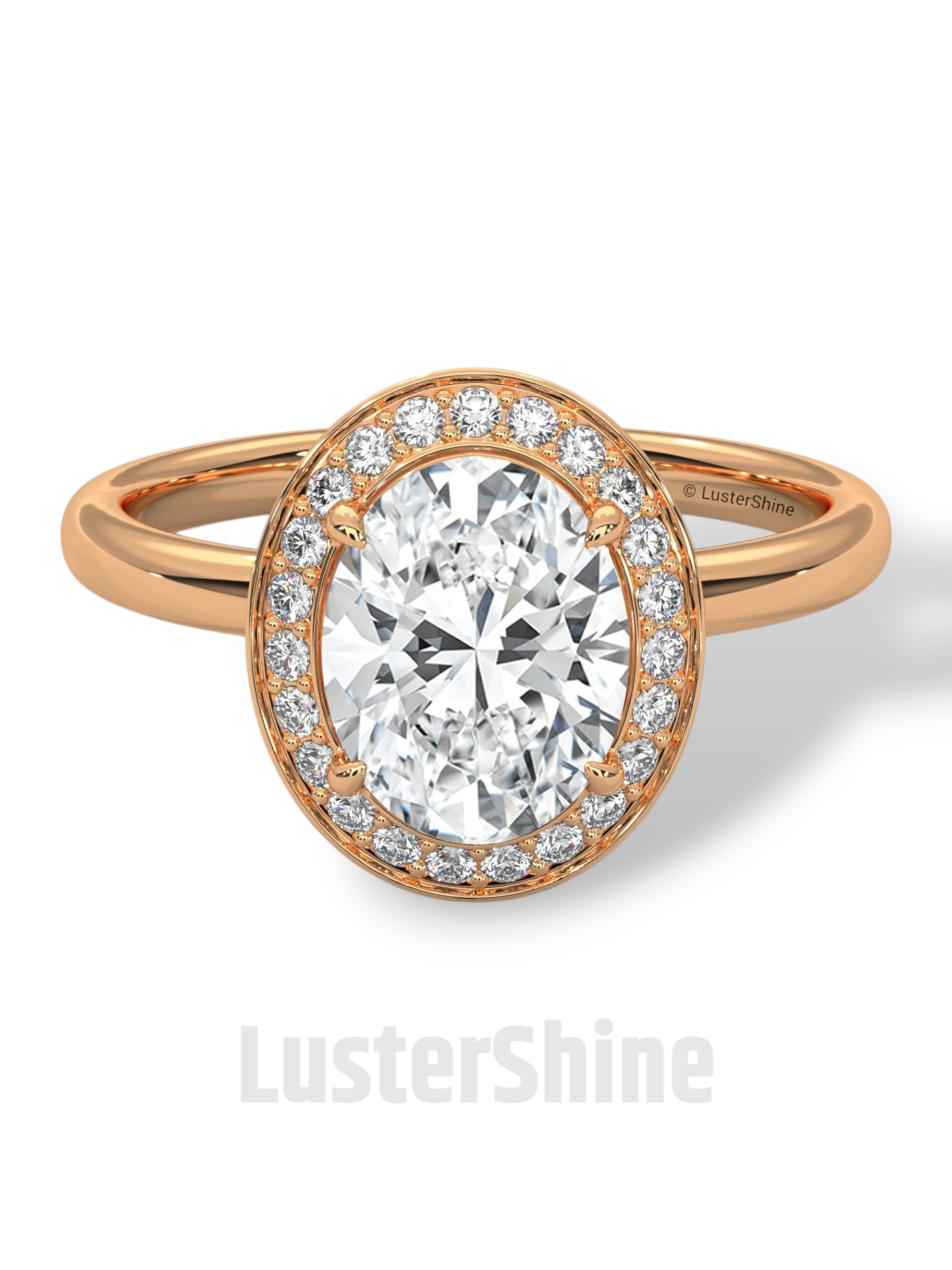 Oval Halo Diamond Ring – 2 Carat Oval Engagement Ring – Bezel Halo in 14K Gold – Handmade Bridal Jewelry – Custom Unique Oval Wedding Ring