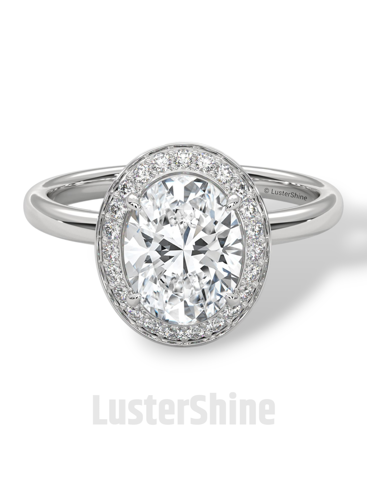 Oval Halo Diamond Ring – 2 Carat Oval Engagement Ring – Bezel Halo in 14K Gold – Handmade Bridal Jewelry – Custom Unique Oval Wedding Ring