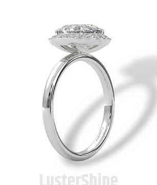 Oval Halo Diamond Ring – 2 Carat Oval Engagement Ring – Bezel Halo in 14K Gold – Handmade Bridal Jewelry – Custom Unique Oval Wedding Ring