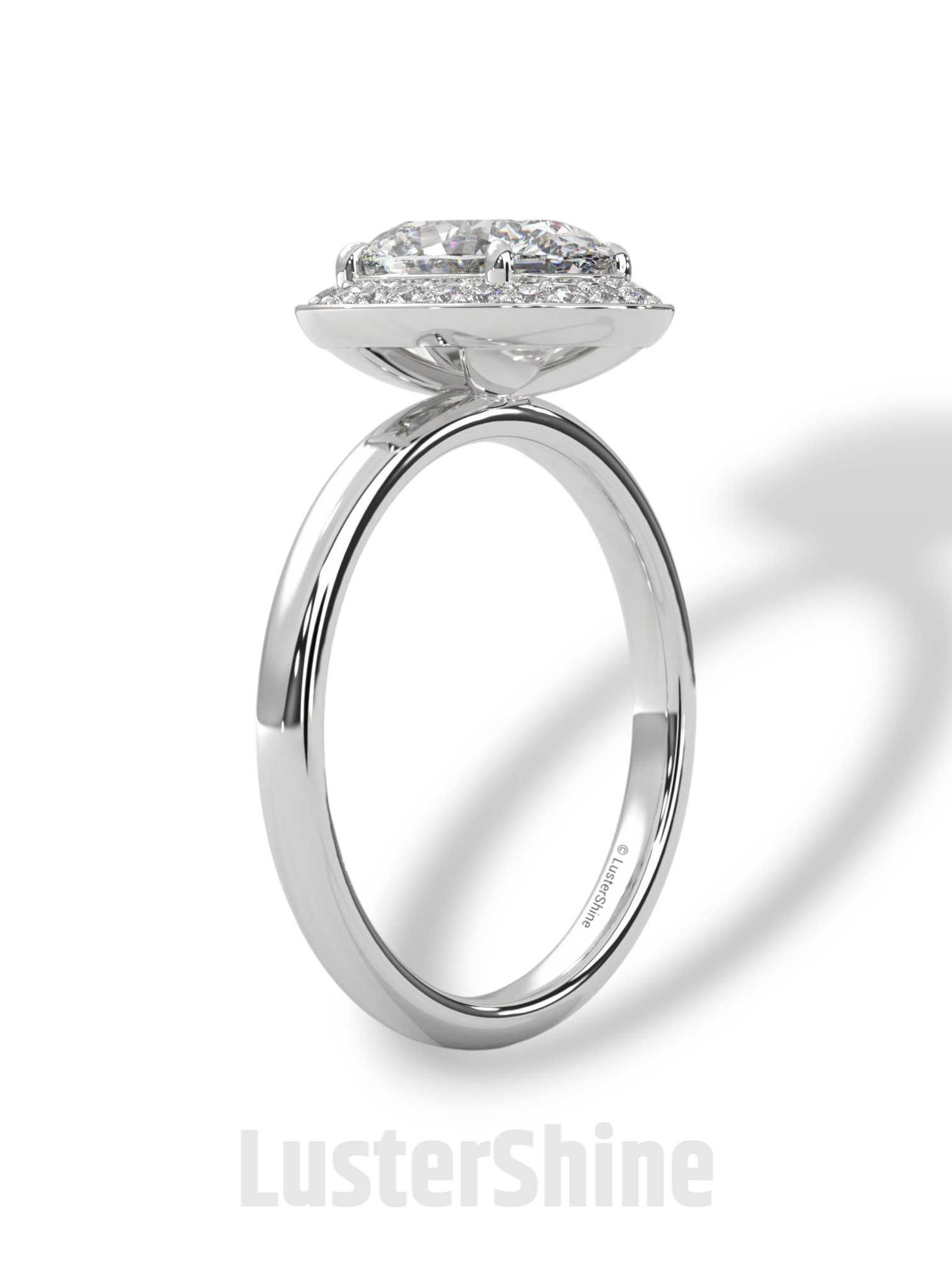 Oval Halo Diamond Ring – 2 Carat Oval Engagement Ring – Bezel Halo in 14K Gold – Handmade Bridal Jewelry – Custom Unique Oval Wedding Ring