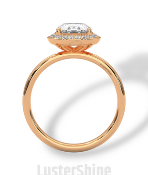 Oval Halo Diamond Ring – 2 Carat Oval Engagement Ring – Bezel Halo in 14K Gold – Handmade Bridal Jewelry – Custom Unique Oval Wedding Ring