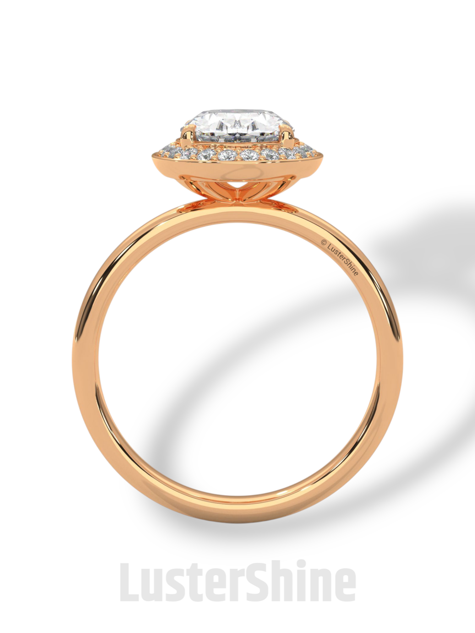Oval Halo Diamond Ring – 2 Carat Oval Engagement Ring – Bezel Halo in 14K Gold – Handmade Bridal Jewelry – Custom Unique Oval Wedding Ring