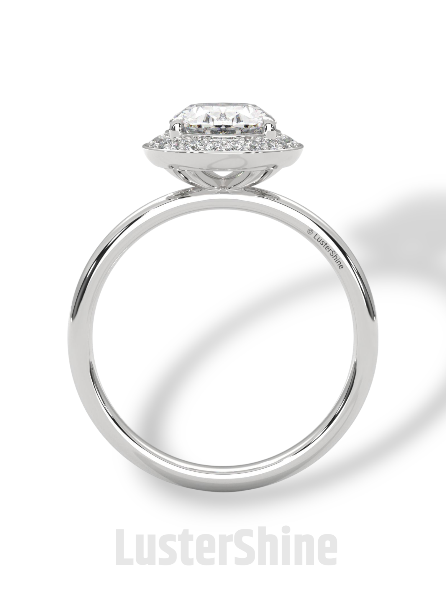 Oval Halo Diamond Ring – 2 Carat Oval Engagement Ring – Bezel Halo in 14K Gold – Handmade Bridal Jewelry – Custom Unique Oval Wedding Ring