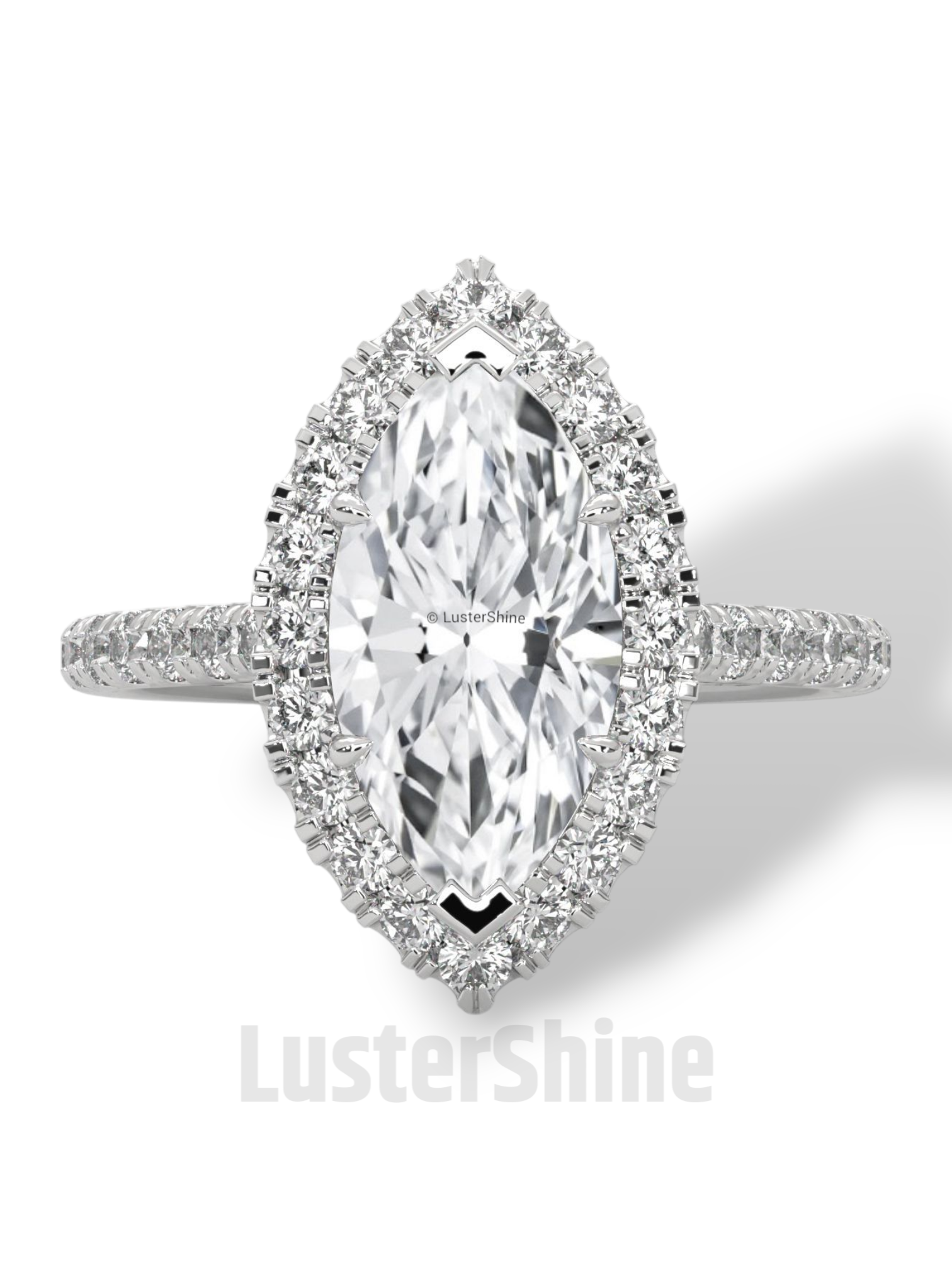 2ct Marquise Diamond Ring – Halo Engagement Ring in Gold – Marquise Cut Bridal Jewelry – Anniversary Ring – Vintage Wedding Custom Ring Gift