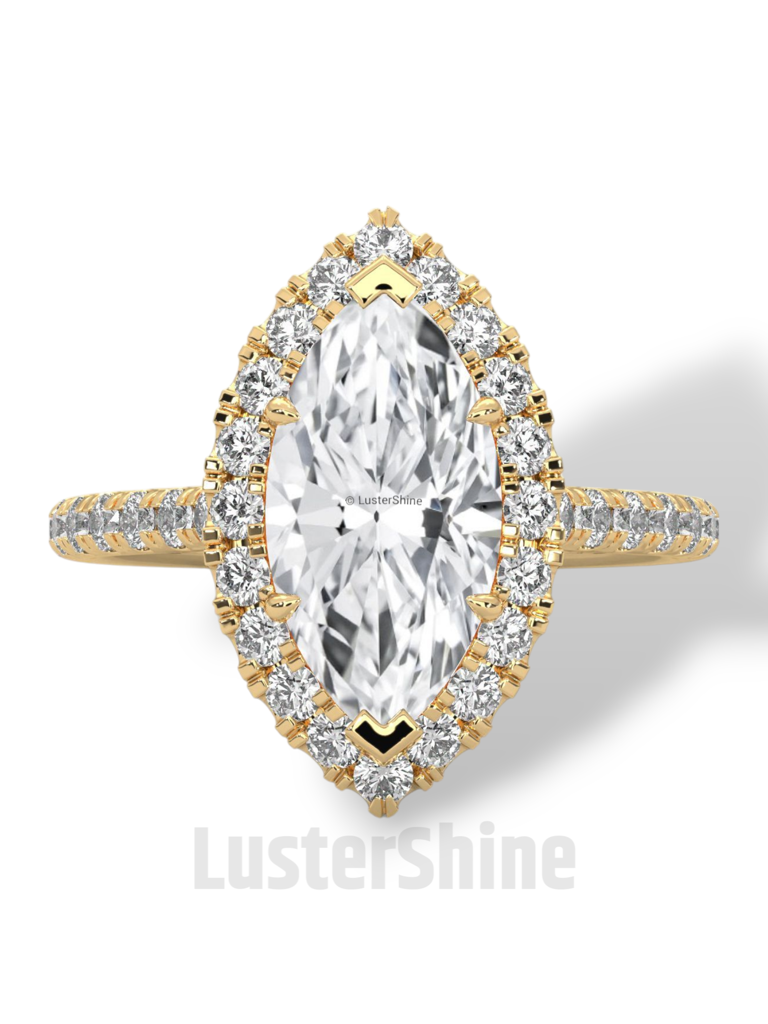 2ct Marquise Diamond Ring – Halo Engagement Ring in Gold – Marquise Cut Bridal Jewelry – Anniversary Ring – Vintage Wedding Custom Ring Gift