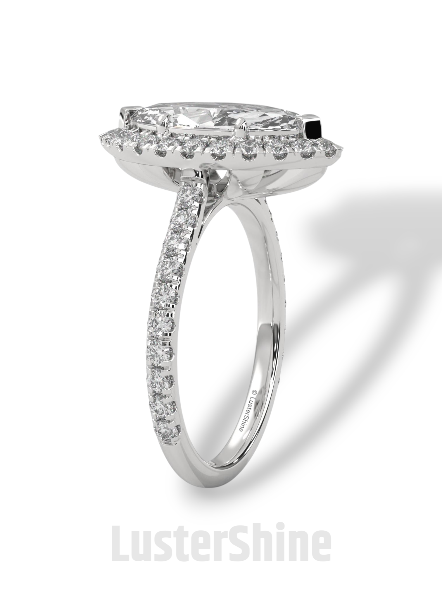 2ct Marquise Diamond Ring – Halo Engagement Ring in Gold – Marquise Cut Bridal Jewelry – Anniversary Ring – Vintage Wedding Custom Ring Gift