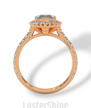 2ct Marquise Diamond Ring – Halo Engagement Ring in Gold – Marquise Cut Bridal Jewelry – Anniversary Ring – Vintage Wedding Custom Ring Gift