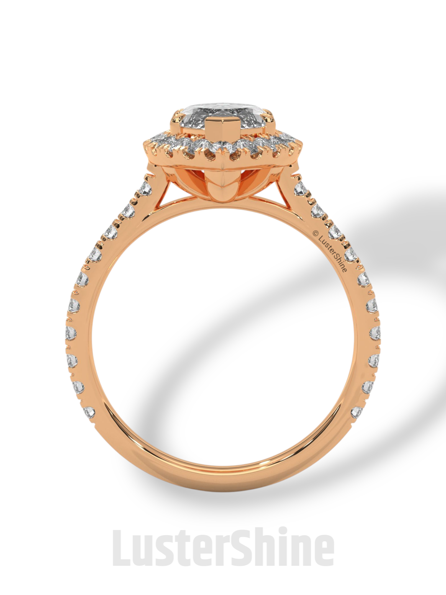2ct Marquise Diamond Ring – Halo Engagement Ring in Gold – Marquise Cut Bridal Jewelry – Anniversary Ring – Vintage Wedding Custom Ring Gift