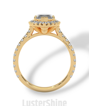 2ct Marquise Diamond Ring – Halo Engagement Ring in Gold – Marquise Cut Bridal Jewelry – Anniversary Ring – Vintage Wedding Custom Ring Gift