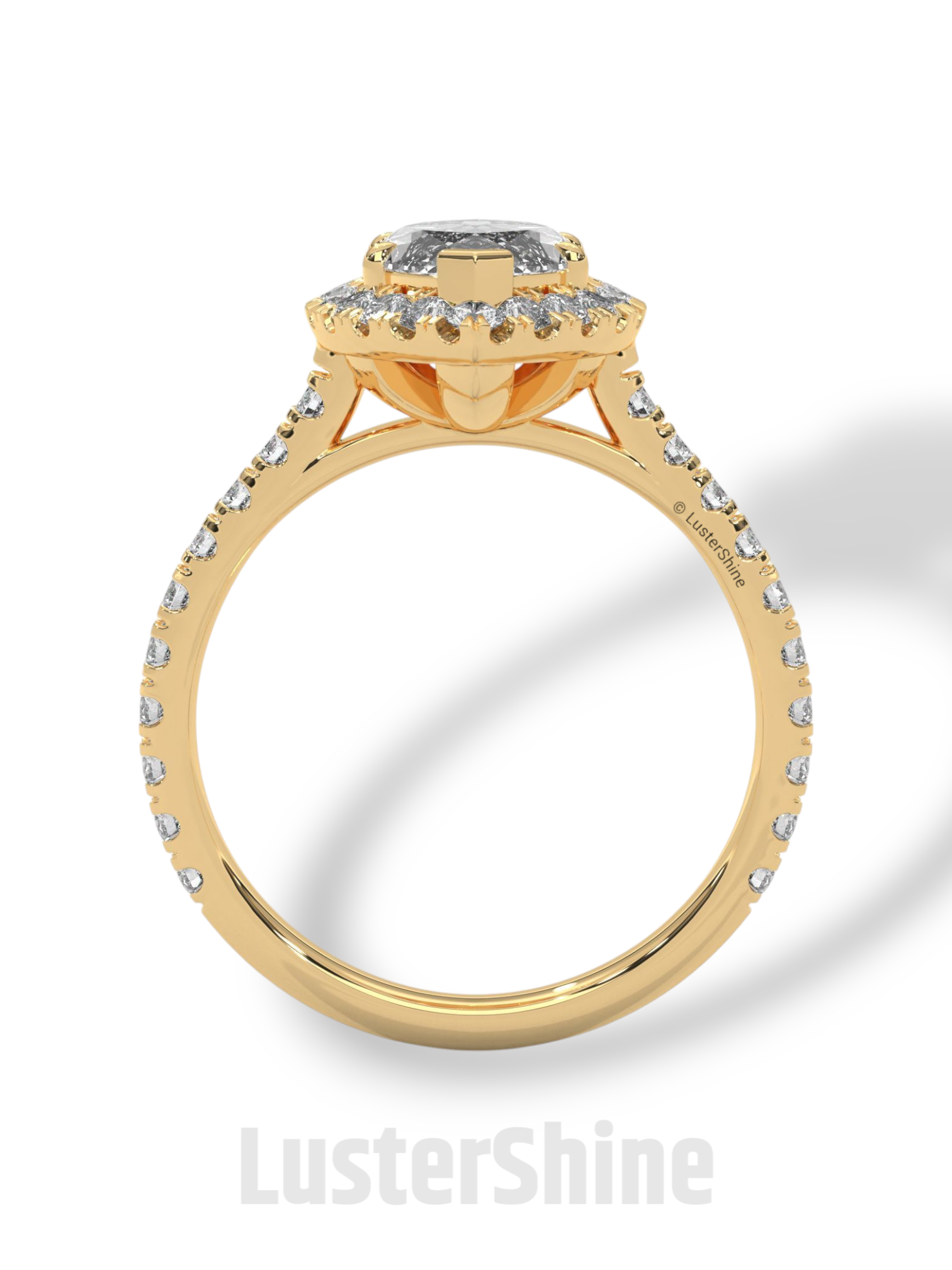 2ct Marquise Diamond Ring – Halo Engagement Ring in Gold – Marquise Cut Bridal Jewelry – Anniversary Ring – Vintage Wedding Custom Ring Gift