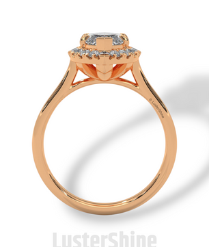 Marquise Cut Halo Engagement Ring – 2ct Marquise Diamond Ring – Gold Marquise Solitaire – Unique Vintage Bridal Ring – Dainty Wedding Ring
