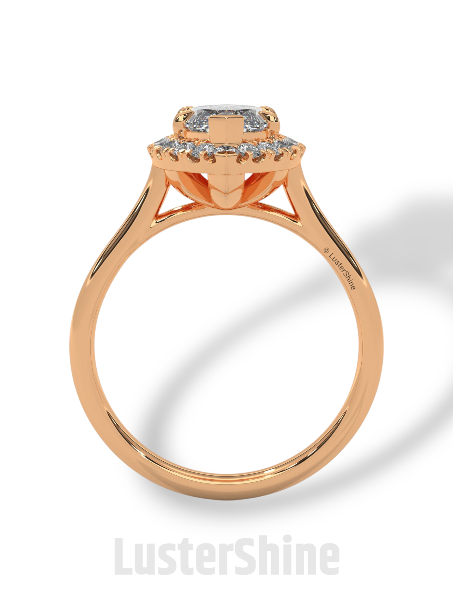 Marquise Cut Halo Engagement Ring – 2ct Marquise Diamond Ring – Gold Marquise Solitaire – Unique Vintage Bridal Ring – Dainty Wedding Ring