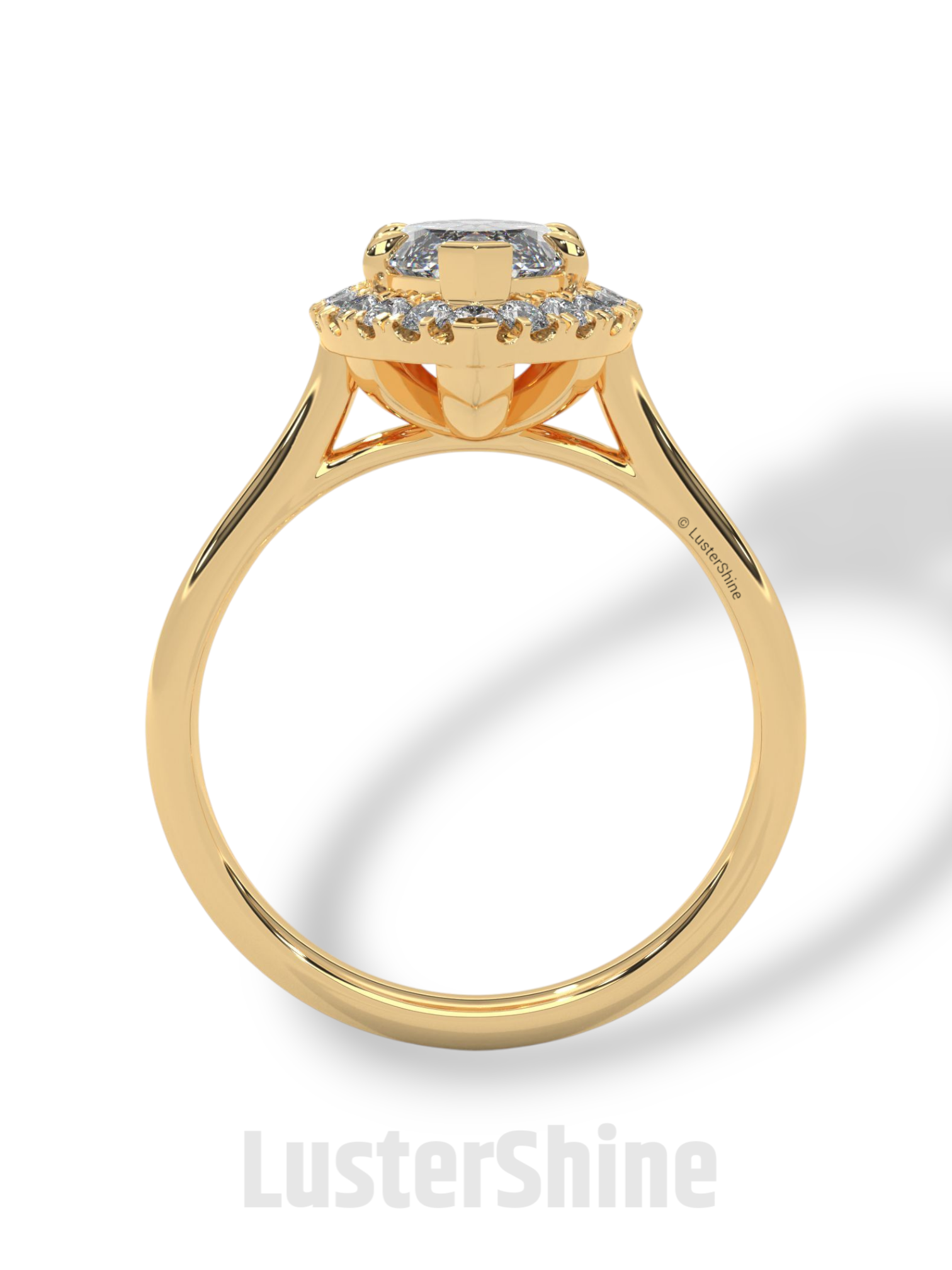 Marquise Cut Halo Engagement Ring – 2ct Marquise Diamond Ring – Gold Marquise Solitaire – Unique Vintage Bridal Ring – Dainty Wedding Ring