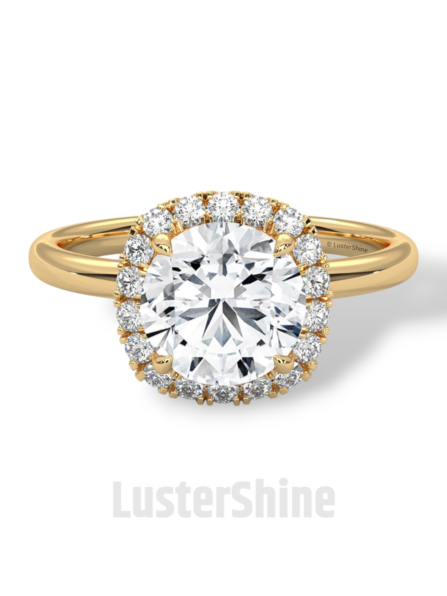 Round Halo Diamond Ring – 2ct Engagement Ring – 14K Gold Halo Ring – Classic Round Cut – Dainty Wedding Ring – Handmade Bridal Jewelry Gift