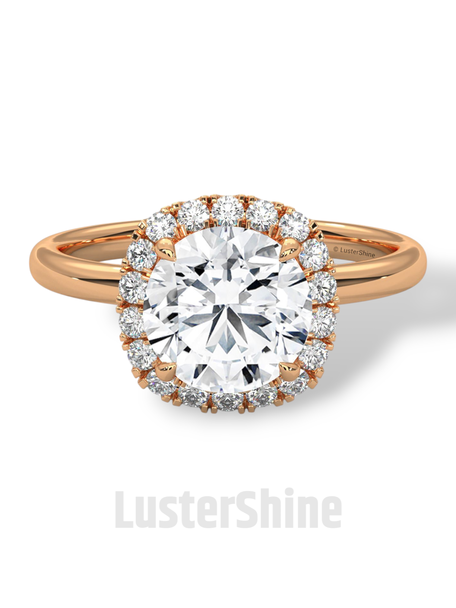 Round Halo Diamond Ring – 2ct Engagement Ring – 14K Gold Halo Ring – Classic Round Cut – Dainty Wedding Ring – Handmade Bridal Jewelry Gift