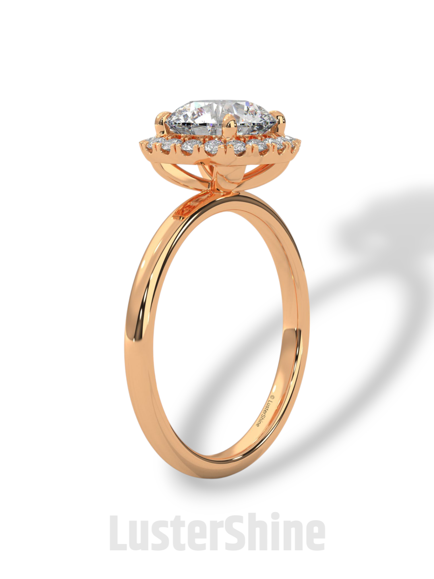 Round Halo Diamond Ring – 2ct Engagement Ring – 14K Gold Halo Ring – Classic Round Cut – Dainty Wedding Ring – Handmade Bridal Jewelry Gift
