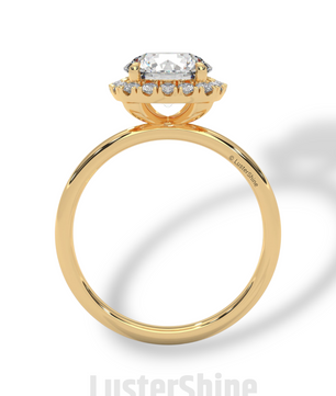 Round Halo Diamond Ring – 2ct Engagement Ring – 14K Gold Halo Ring – Classic Round Cut – Dainty Wedding Ring – Handmade Bridal Jewelry Gift