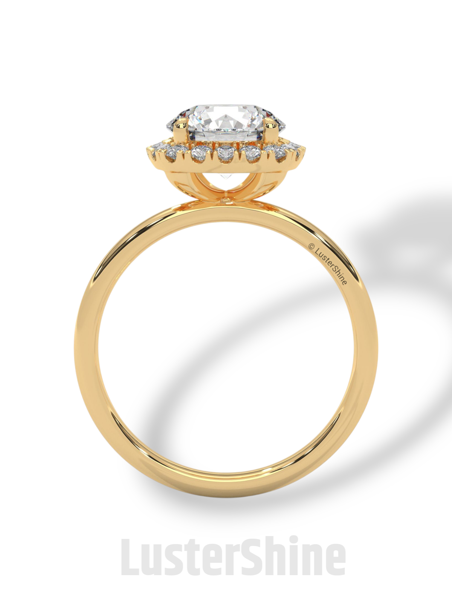 Round Halo Diamond Ring – 2ct Engagement Ring – 14K Gold Halo Ring – Classic Round Cut – Dainty Wedding Ring – Handmade Bridal Jewelry Gift