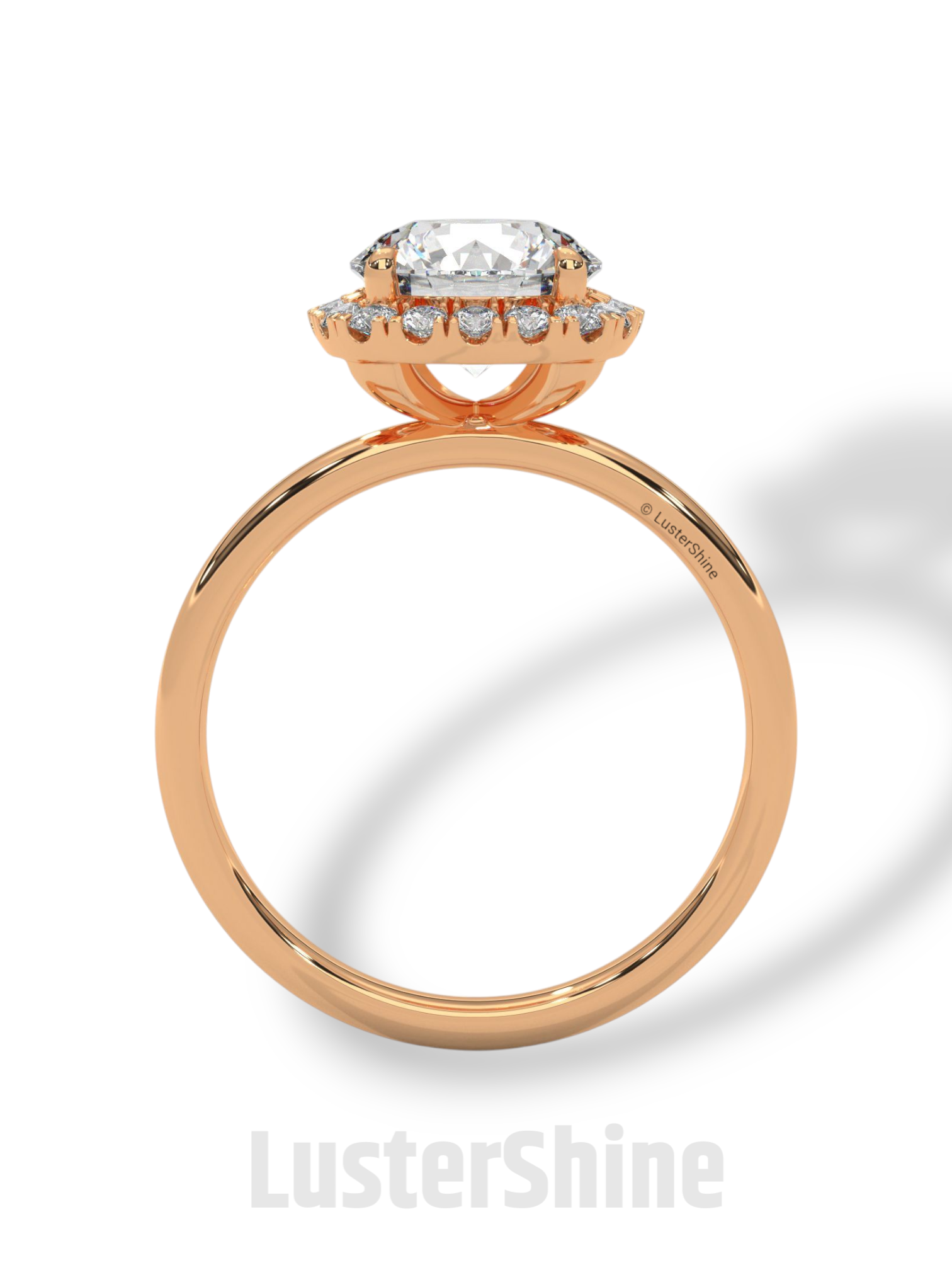 Round Halo Diamond Ring – 2ct Engagement Ring – 14K Gold Halo Ring – Classic Round Cut – Dainty Wedding Ring – Handmade Bridal Jewelry Gift