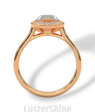Marquise Halo Engagement Ring – 2 Carat Marquise Diamond Ring – Yellow Gold Halo Ring – Elegant Wedding Ring – Custom Size 925 Silver Ring