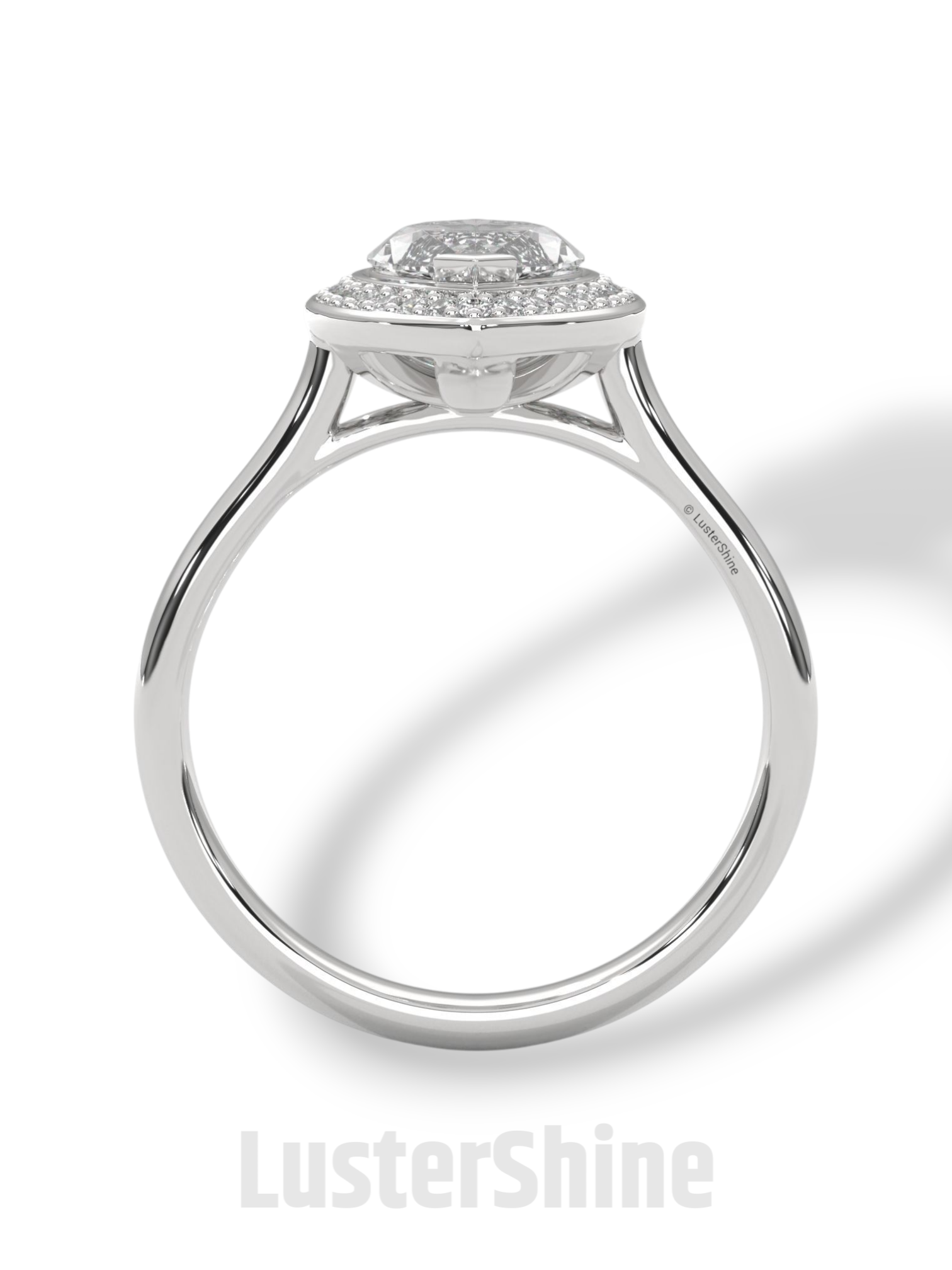 Marquise Halo Engagement Ring – 2 Carat Marquise Diamond Ring – Yellow Gold Halo Ring – Elegant Wedding Ring – Custom Size 925 Silver Ring