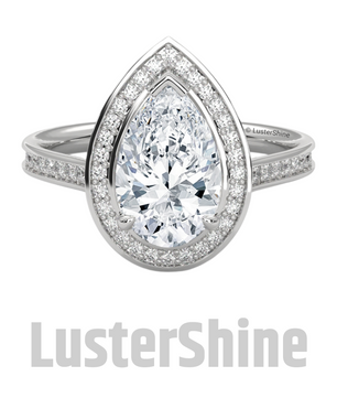Teardrop Halo Diamond Ring – Exquisite Pear Halo Diamond Ring – 2 Carat Pear Cut Diamond Halo Ring in Gold – customize ring – made to order